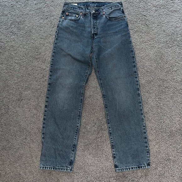 LEVI'S BIG E 501 90's BLUE JEANS - MEDIUM WASH -PREMIUM DENIM - EUC -  W 27 L 29 - Picture 1 of 12